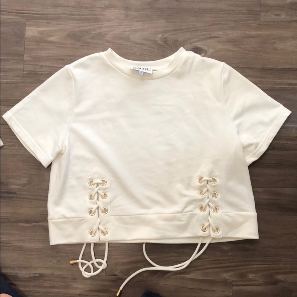 White cropped top